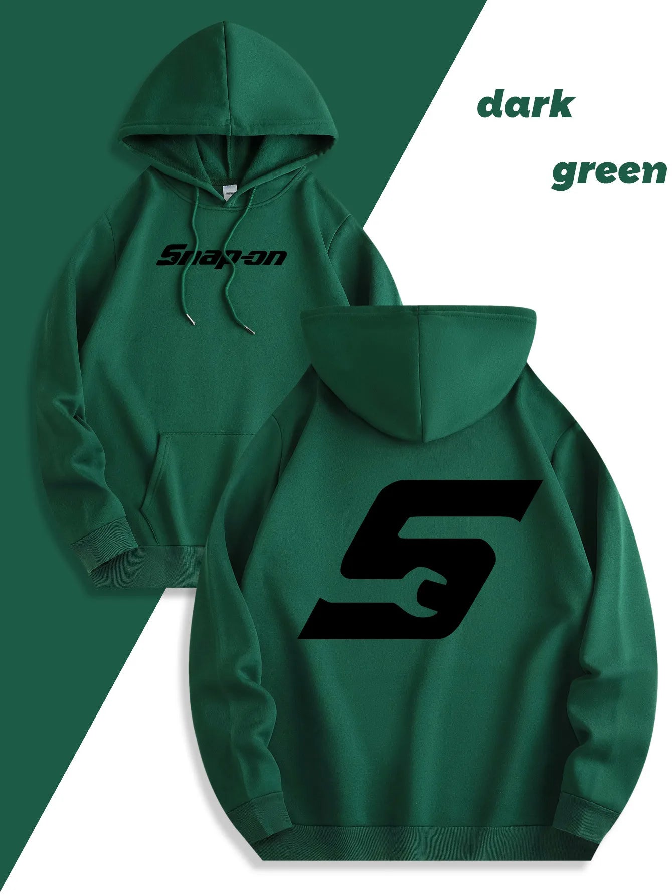 2025 Red Snapon Hooded Sweatshirt Casual Long Sleeve Pullover100_ Polyester Knit Fabric All-Season Warm Hoodie with Drawstring