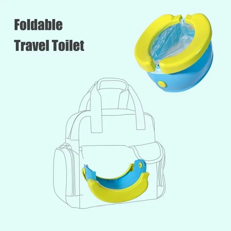 Travel Folding Baby Potty, Portable Kids Toilet Urinal, Compact Potty Training Seat, Lightweight Travel Essential for Toddler Bo