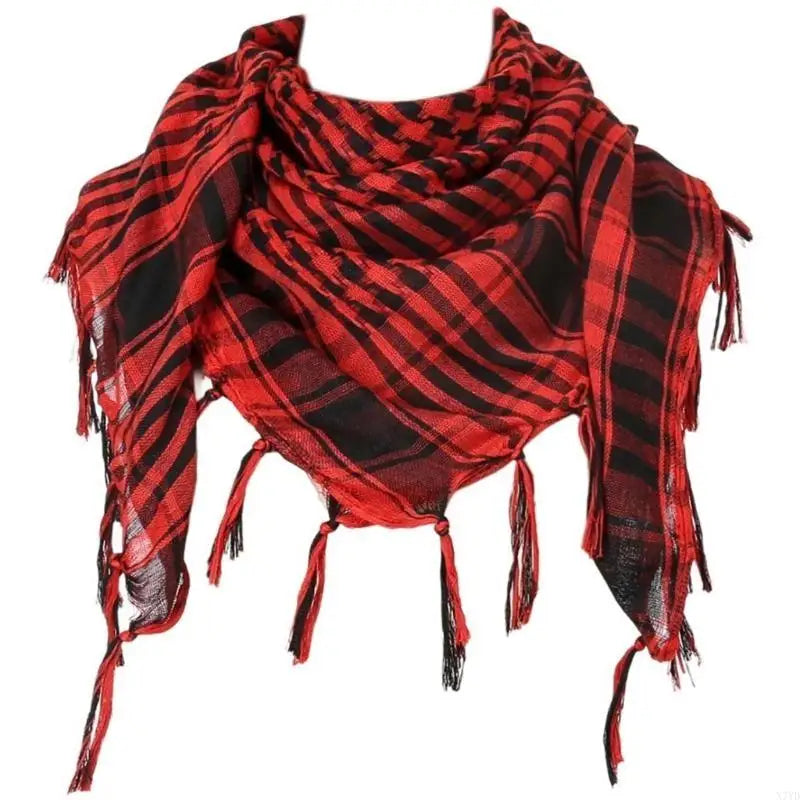 N7YD Desert Shemagh Scarf Soft Fringed Arab Headscarf Unisex Keffiyeh Bandana Unisex Headwrap Arabian Scarf Head Covering
