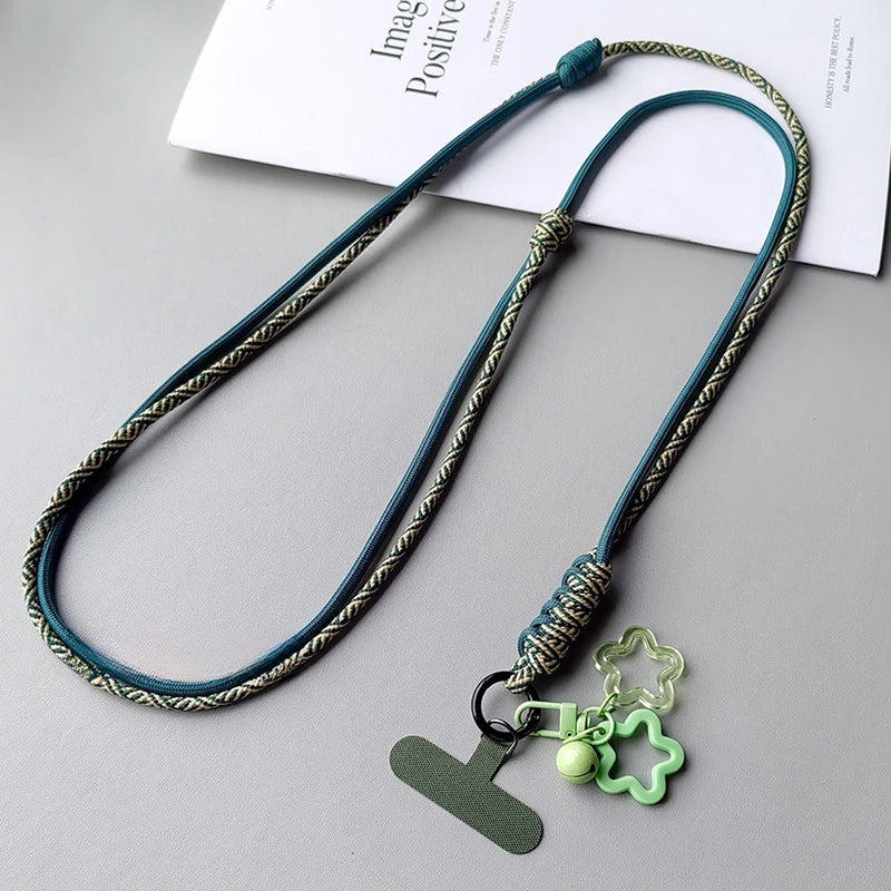 Braided Phone Lanyard Long Crossbody Shoulder Strap Adjustable Outdoor Sports Mountaineering Rope Anti Loss Neck Phone Strap