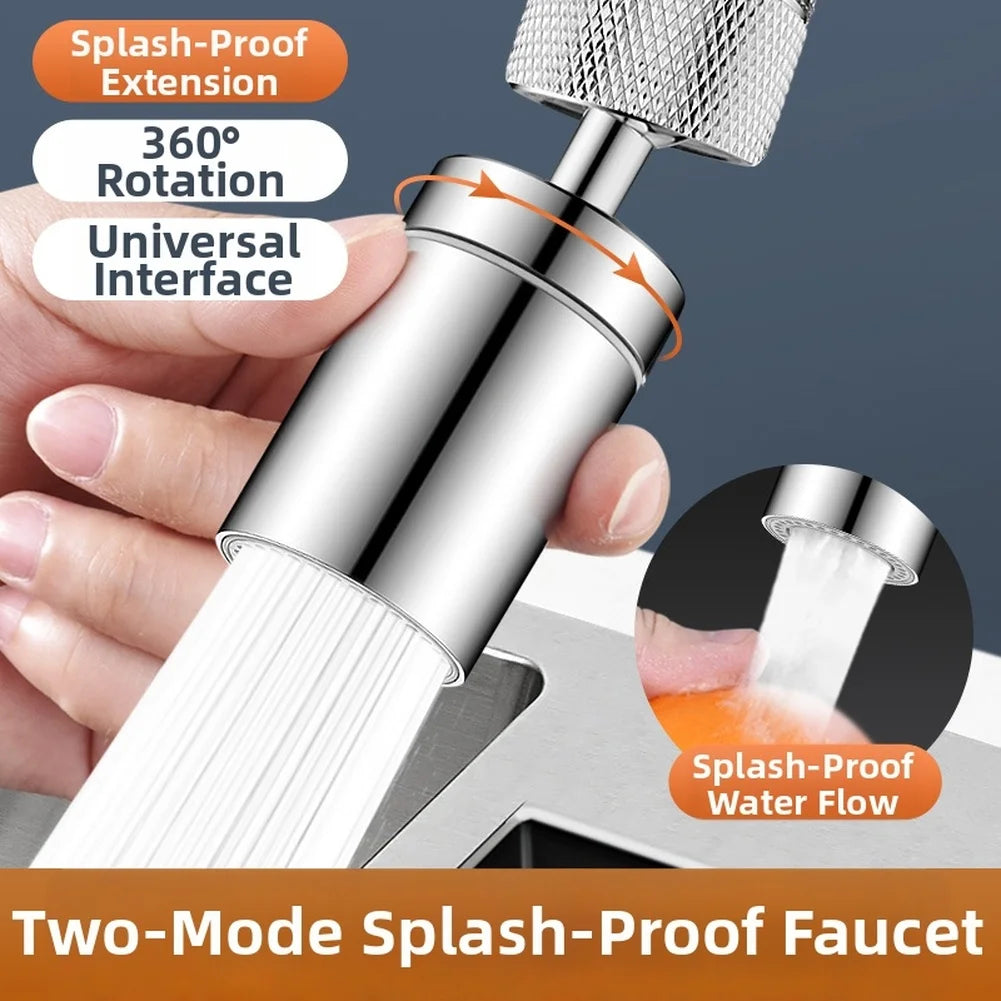 360 Degree Rotating Kitchen Faucet Extender With 3 Modes Spray Shower Stream For Splash Prevention Silver Adapter Included