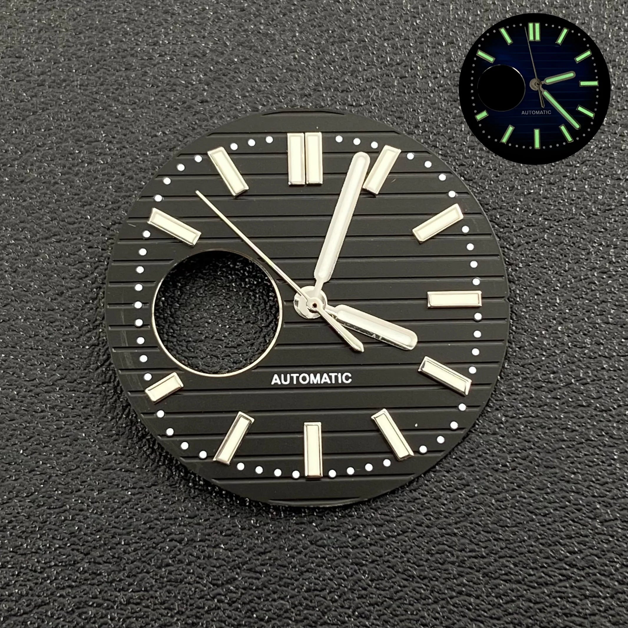 N30.5MM Dial Nautilus No Logo Watch Dial Green Luminous With Hands Suitable for NH38 Movement Modification Repair Accessories