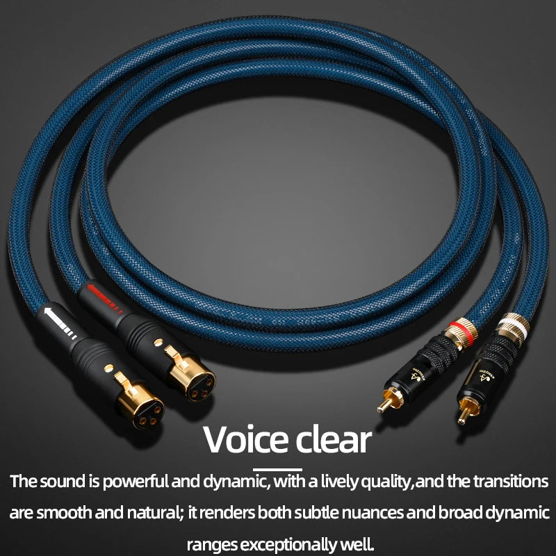 ATAUDIO HiFi 2RCA to 2XLR Audio Cable High Grade OCC Silver Plated 2RCA Male to 2XLR Balanced Male/Female Cable for Speaker