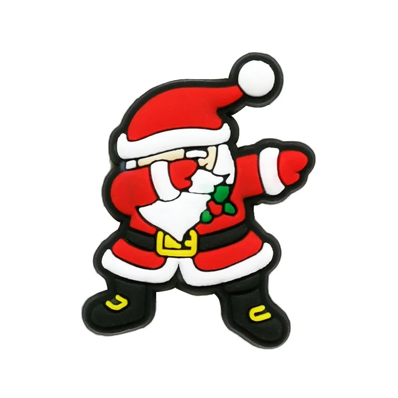1/25PCS Christmas Style Shoe Charms Festive Fruit Lemon Pizza Vegetable Salad Shoe Accessories Pins for Xmas Party Holiday Gifts