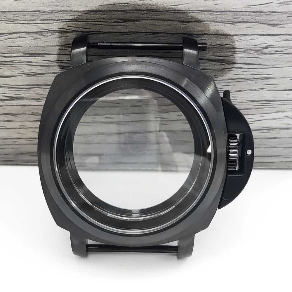 40mm No logo Safety Lock Watch Case Crown Protecting Device With Lever For Seiko Panerai Luminor NH35 Automatic Movement ModPart