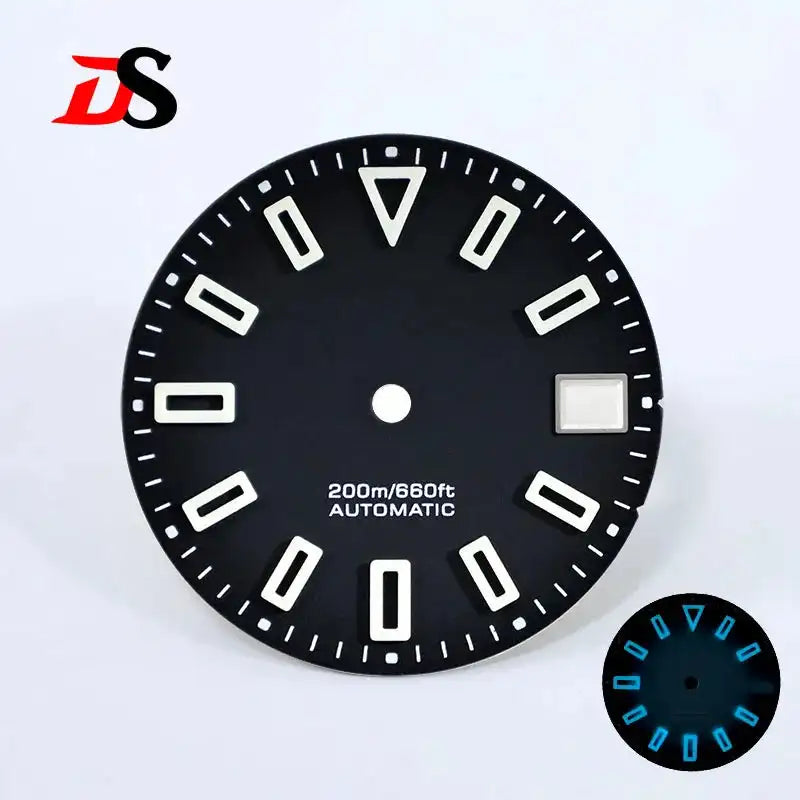NH35 Dial Matte Dial Hollow Index 28.5mm BGW9 C3 Lume for NH35/NH34 Movement Custom Logo Watch Accessories
