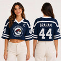 Hot Briar University Hawks Crop Jersey Graham 44 Hockey Romance Jersey Off Campus Bookish Apparel Logan Di Laurentis 66 Tucker