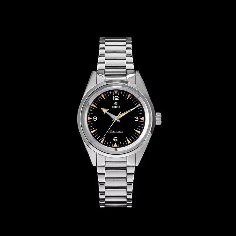 Thron T026 Mechanical Watch PT5000/Swiss Ronda Movement Men's WatchSapphire Crystal 316L Stainless Steel Vintage Style Watch