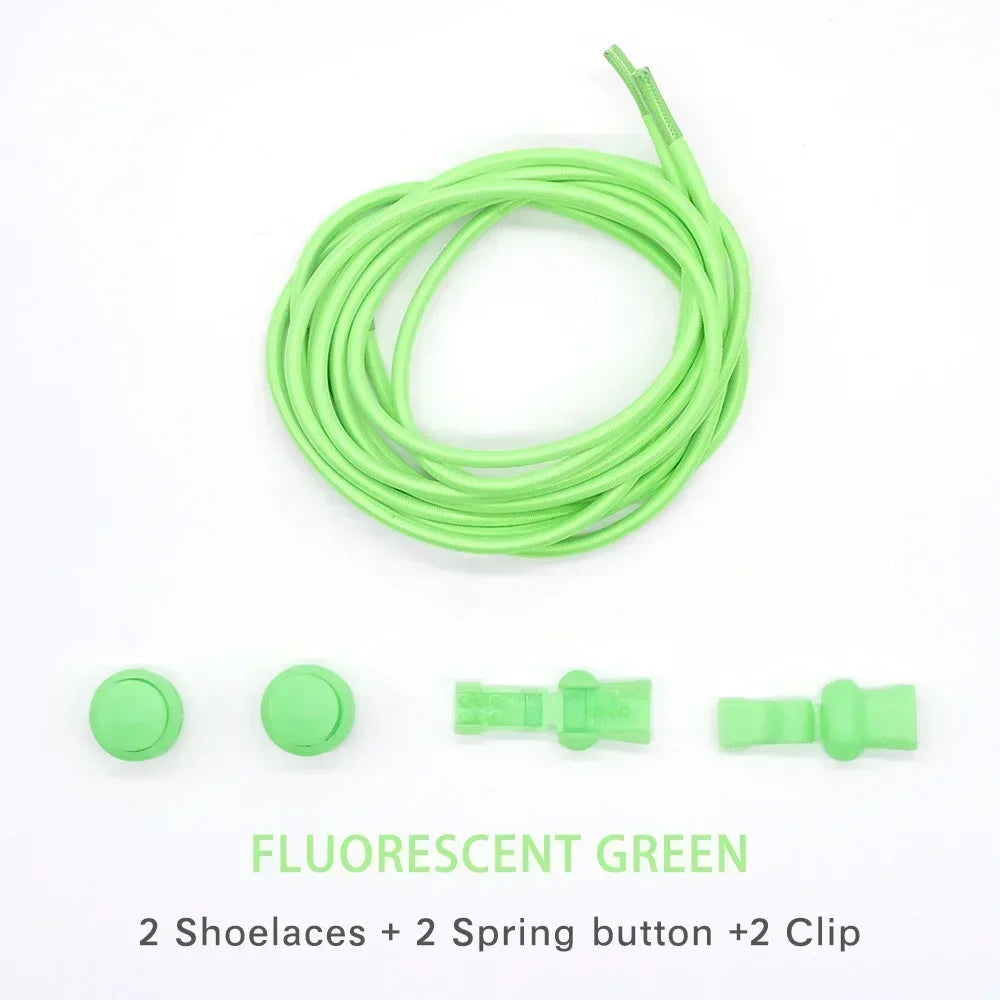 1 Pair of No Tie ShoesLaces Rubber Round Spring Lock Elastic Sneaker Shoelaces Laces Accessories Suitable for Kids Adult Lazy