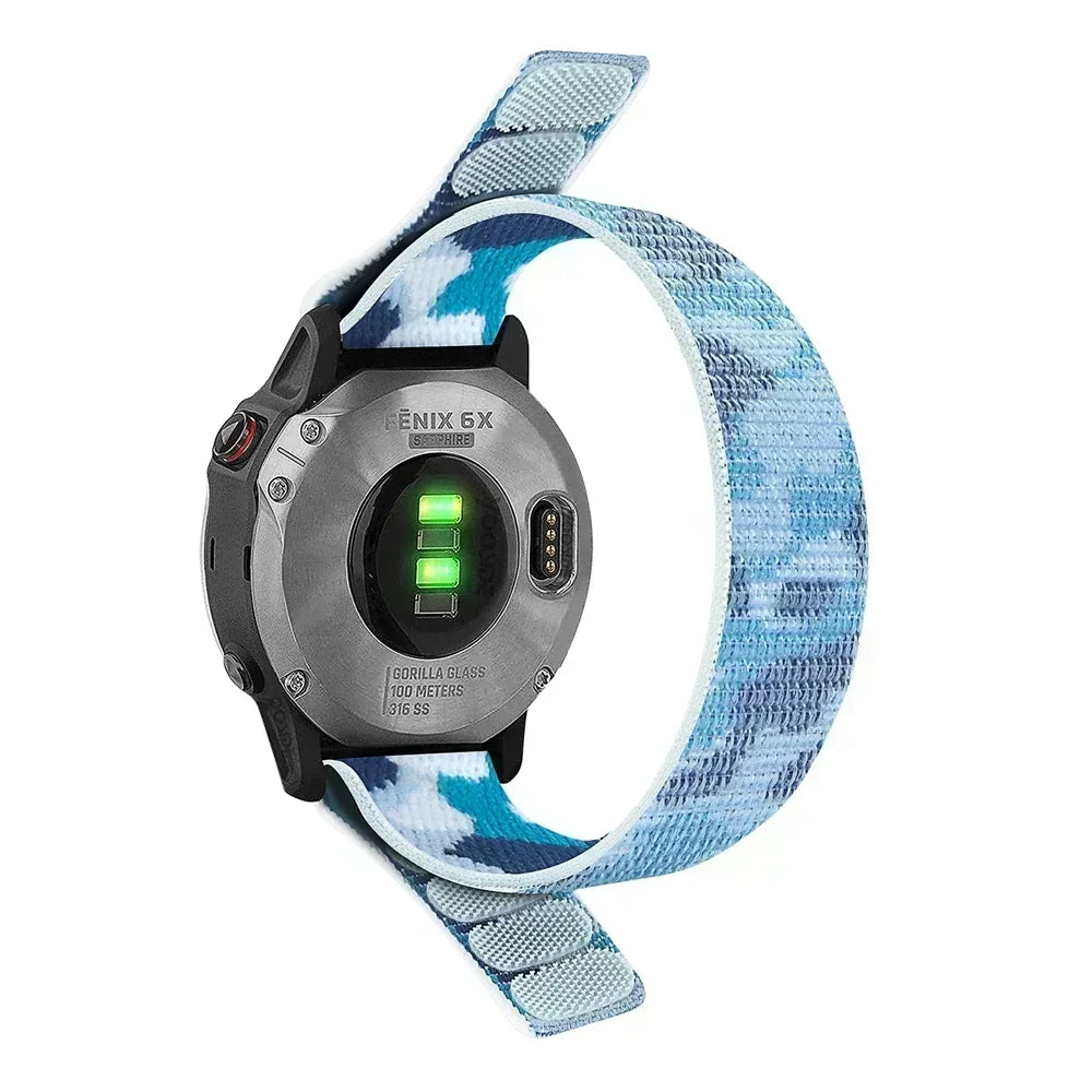 26mm 22mm Nylon Loop Watch Band For Garmin Fenix 8 8Pro 7 7X 6 6X 5X/Forerunner 970 965/Enduro 3 2/Instinct 3 2X QuickFit Strap