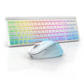 JOMAA Bluetooth USB Wireless Keyboard Mouse Set for Computer Laptop Tablet Colors Backlit Keyboard Set for Windows Macos