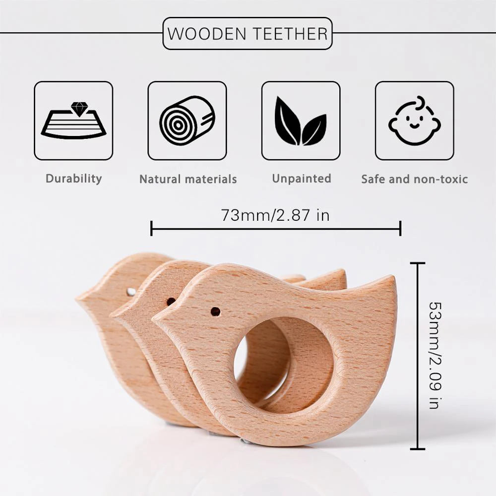 1pc Baby Teether Wooden Animal Pacifier Pendant BPA Free Beech Koala Rodent Teething Toys Kids Products Gifts