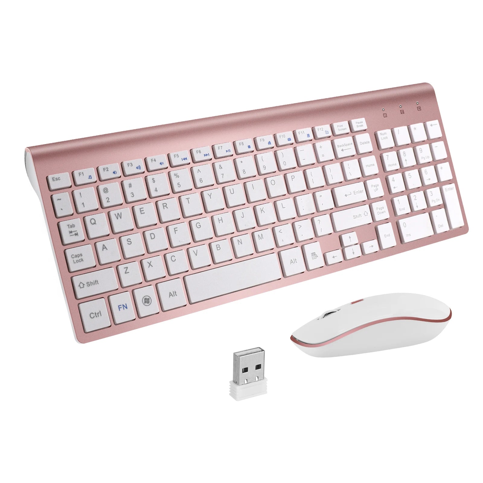 Ergonomic 2.4G Wireless Keyboard and Mouse Combo for PC/Laptop/Desktop,104Key Keyboard Set with 1600DPI Noiseless Click Mouse