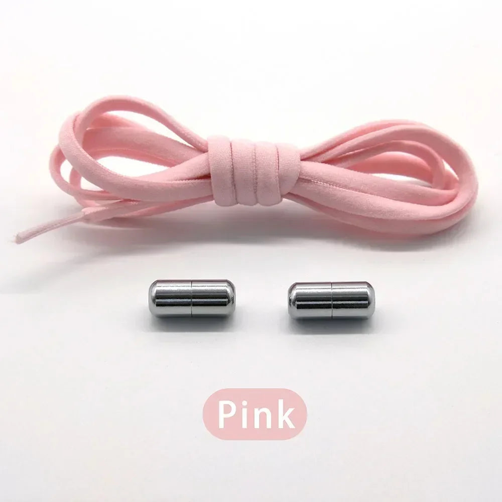 Elastic No Tie Shoelaces Semicircle Shoe Laces for Kids and Adult Sneakers Shoelace Quick Lazy Metal Lock Laces Shoe Strings