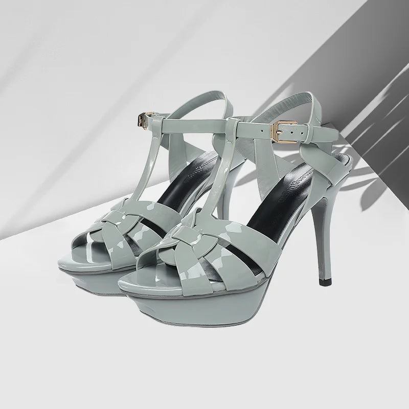 2024 New 10cm High Heel Sexy Fashion Fish Mouth Waterproof Platform Spring/Summer Fine Heel Sandals Steel Pole Dance Striptease