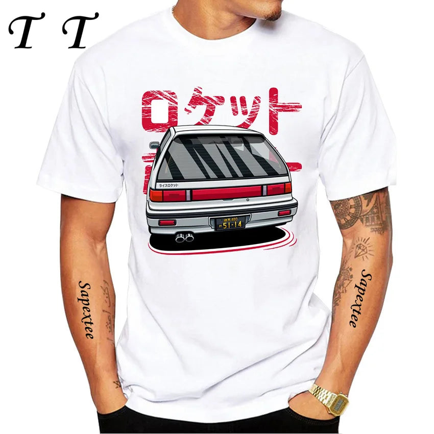 Retro Civic Type R FN2 Black T-Shirt New Summer Men Short Sleeve JDM Legends Print Tshirts Boy Casual Tops Car Sport White Tees