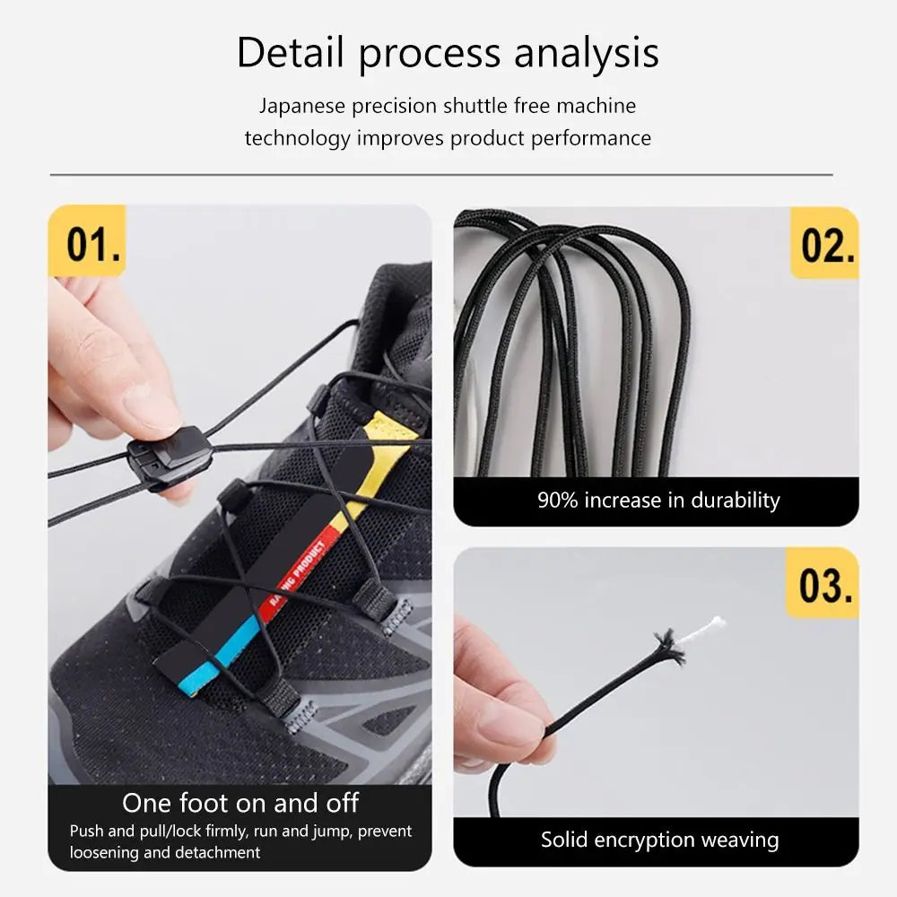 1Pair Without Ties Quick Lace Kit Round Tennis Creative No Tie Shoelaces Running Sneakers Shoelaces for Salomon Shoe Accessories