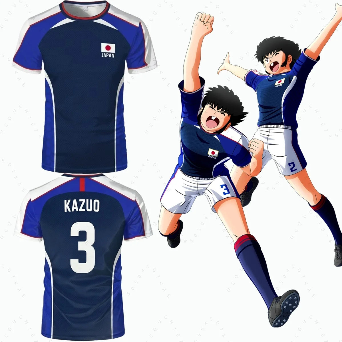 Piece Outfit Children Tracksuit Captain Tsubasa Football No.10 Print T Shirts Can Choose T-Shirts Or Shorts Kids Adult Clothes