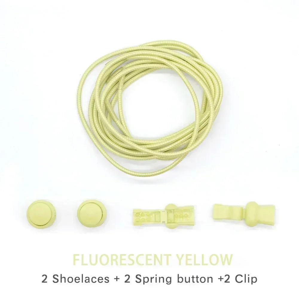 1 Pair of No Tie ShoesLaces Rubber Round Spring Lock Elastic Sneaker Shoelaces Laces Accessories Suitable for Kids Adult Lazy