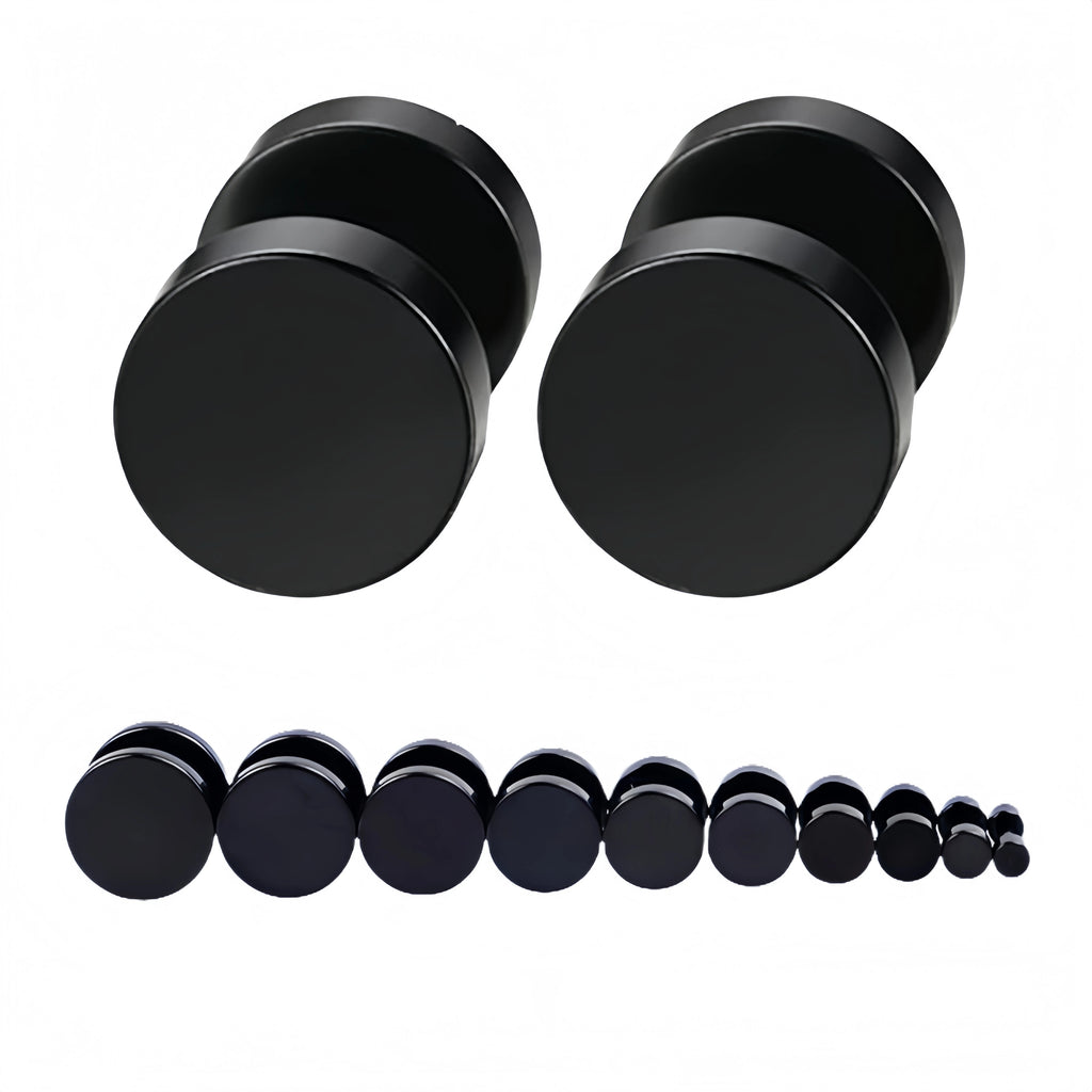 3MM-14MM Black/Gold/Steel Color Dumbbells Men Women's Stud Earrings Stainless Steel Small Round Minimalist Ear Piercings Jewelry