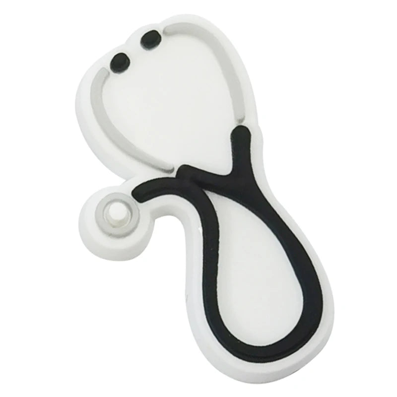 1PCS Cartton Medical Treatment Series Garden Shoe Accessories Doctor Gifts Needle Stethoscope Shoe Charms Nurse Slippers Decor