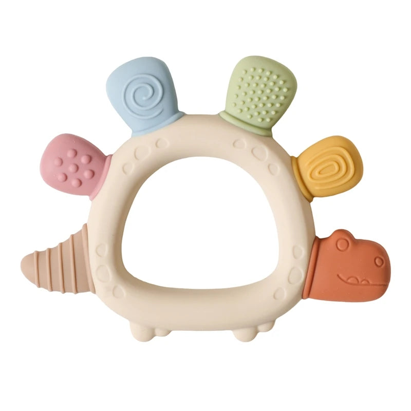 BPA-Free Baby Dinosaur Silicone Teether Sensory Toy Easy to Grip Infant Care Food Grade Baby Toy Newborn Gift Babies Accessory
