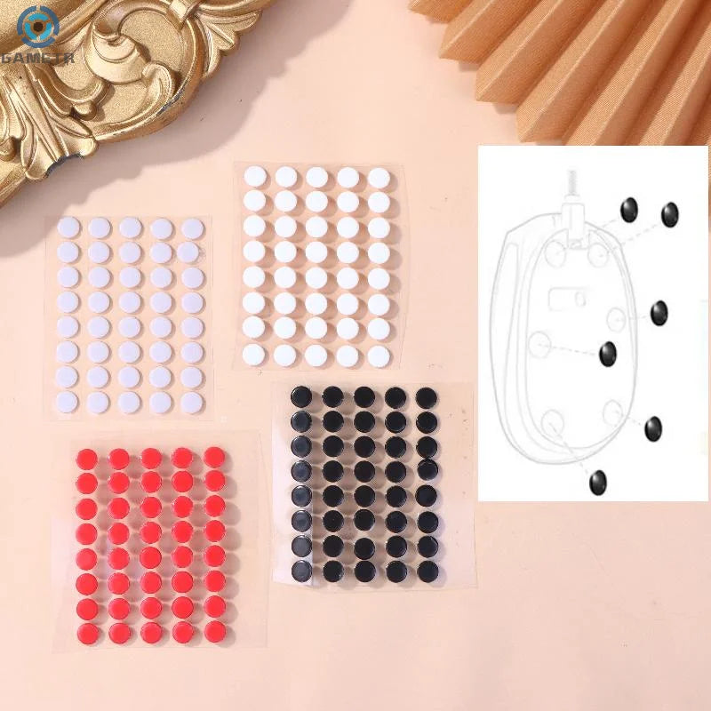 40Pcs 6.5mm Diameter 0.8mm Thickness Small Dots Universal Mouse Skates For Mouse Foot Glide Feet Sticker