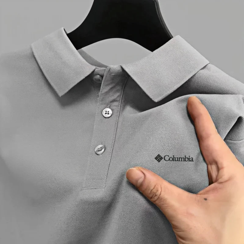 Men's short sleeved polo shirt high-end brand embroidered top 2026 summer new solid color comfortable and casual lapel T-shirt