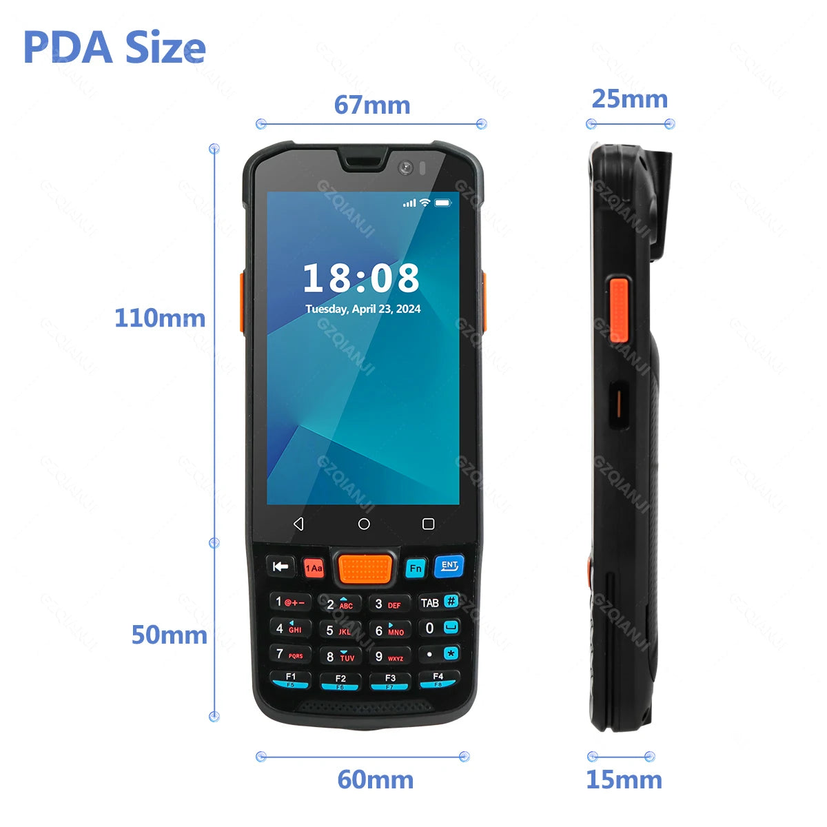 Android 11/14 PDA Handheld Terminal Data Collector with 1D Barcode 2D QR Scanner NFC 2/3/4G WiFi Bluetooth 3G+32G/4G+64G RAM+ROM