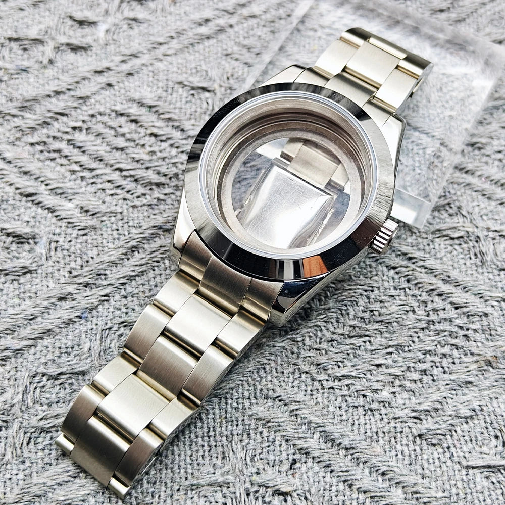 36/39/41mm NH35 36 38 Movement 904L Stainless Steel Constant Motion Case Watch Assembly Replacement Parts Oyster Strap