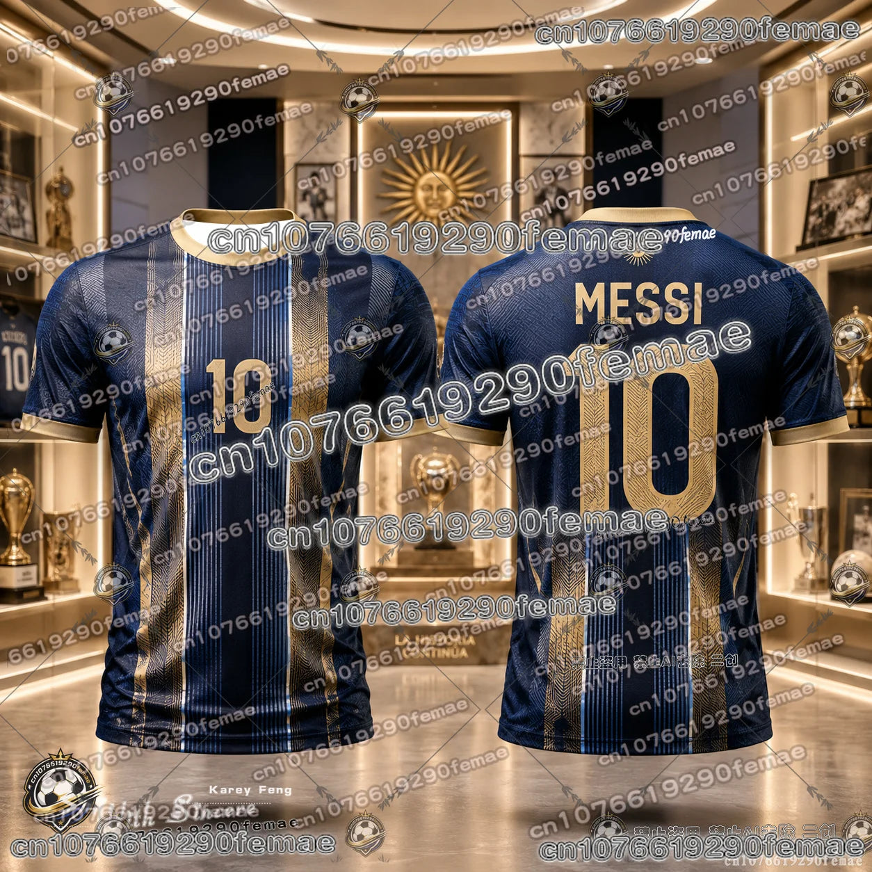 2026 Messi Football Fans Commemorative Jersey Quick Dry Breathable Casual Sports Soccer Shirt Short Sleeve Tee for Kids Adults