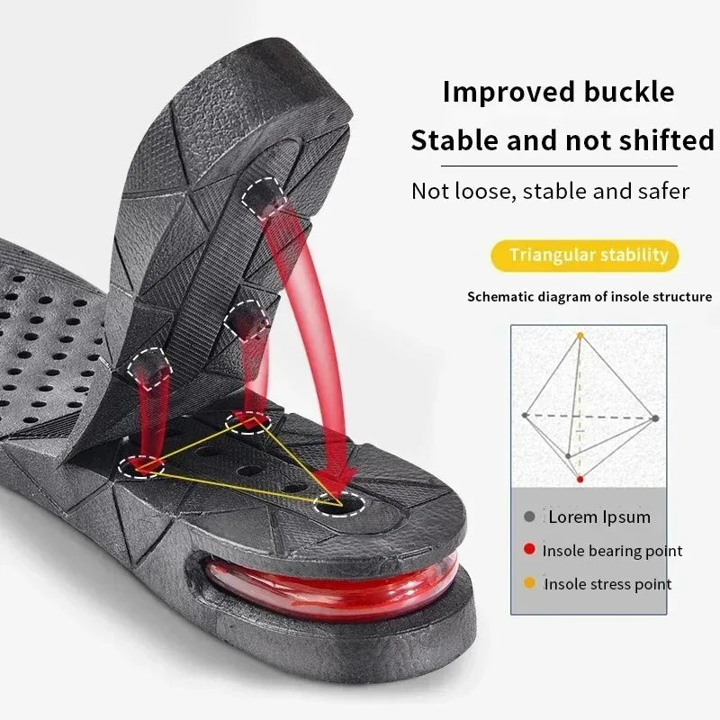 Height Increase Insole Adjustable Height Insole Height Increasing Shoe Inserts Air Cushion Shock Absorbing Shoe Pads 3/5/7/9cm