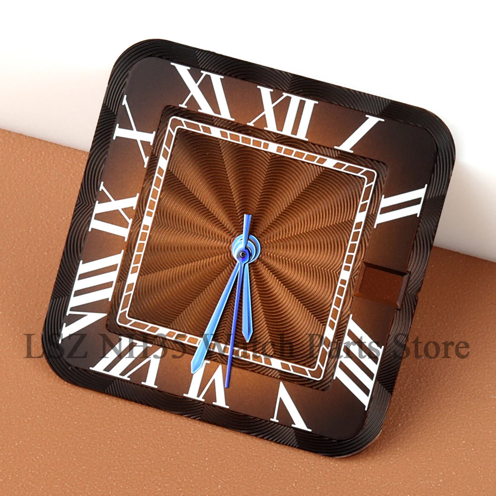 27mm NH35 Dial Square Roman Dial and Hands For 38mm Santos Case Fit NH35 NH36 Movement Stainless Steel Watch Accessories Repair