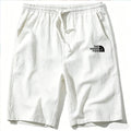 Men Cotton Linen Shorts Summer Lightweight Breathable Casual Beach Style Shorts Basic Solid Color Sweatpants Elastic Waist