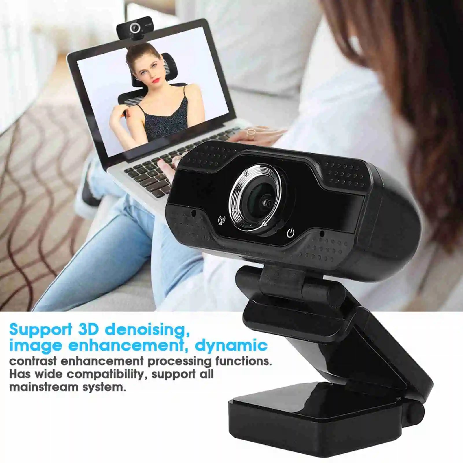 2026Webcam with Microphone, USB Computer Camera for  Online Class Video Calls, Zoom, Teams, Streaming