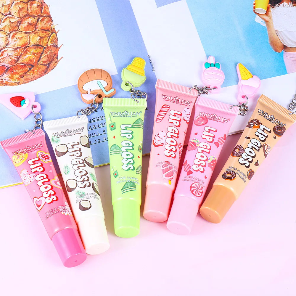 6 Colors Random Hair Moisturizing Fruit Scent Lip Gloss Long-Lasting Waterproof Liquid Lipstick Makeup Valentine's Day gift