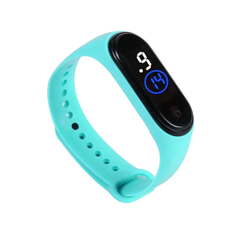 Waterproof Kids Sports Watch Children Smart Touch Screen LED Digital Watch Two Tone Silicone Strap Men Women Watch Student Clock