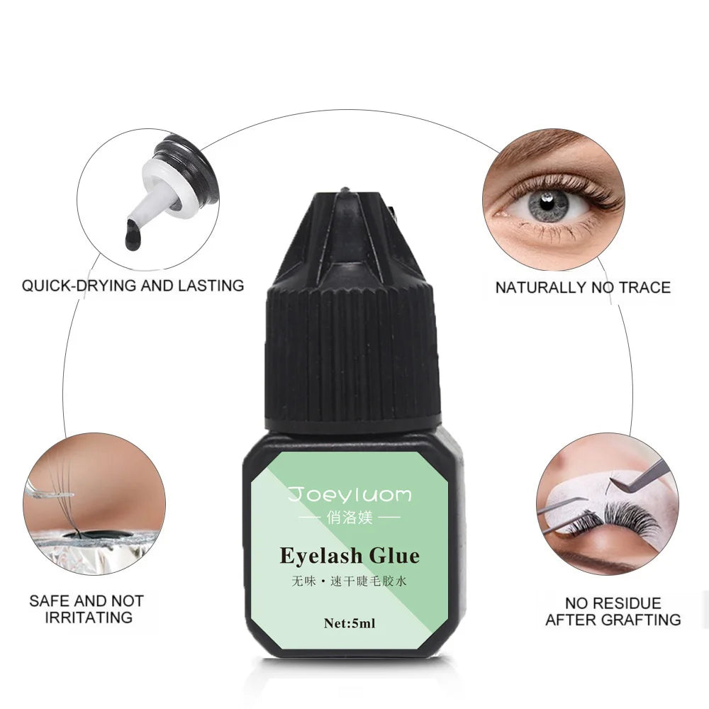 5ml No Irritation Eyelashes Extension Glue Quick Drying Long Lasting Waterproof Adhesive Black Eyelash Cluster Glue Makeup Tool