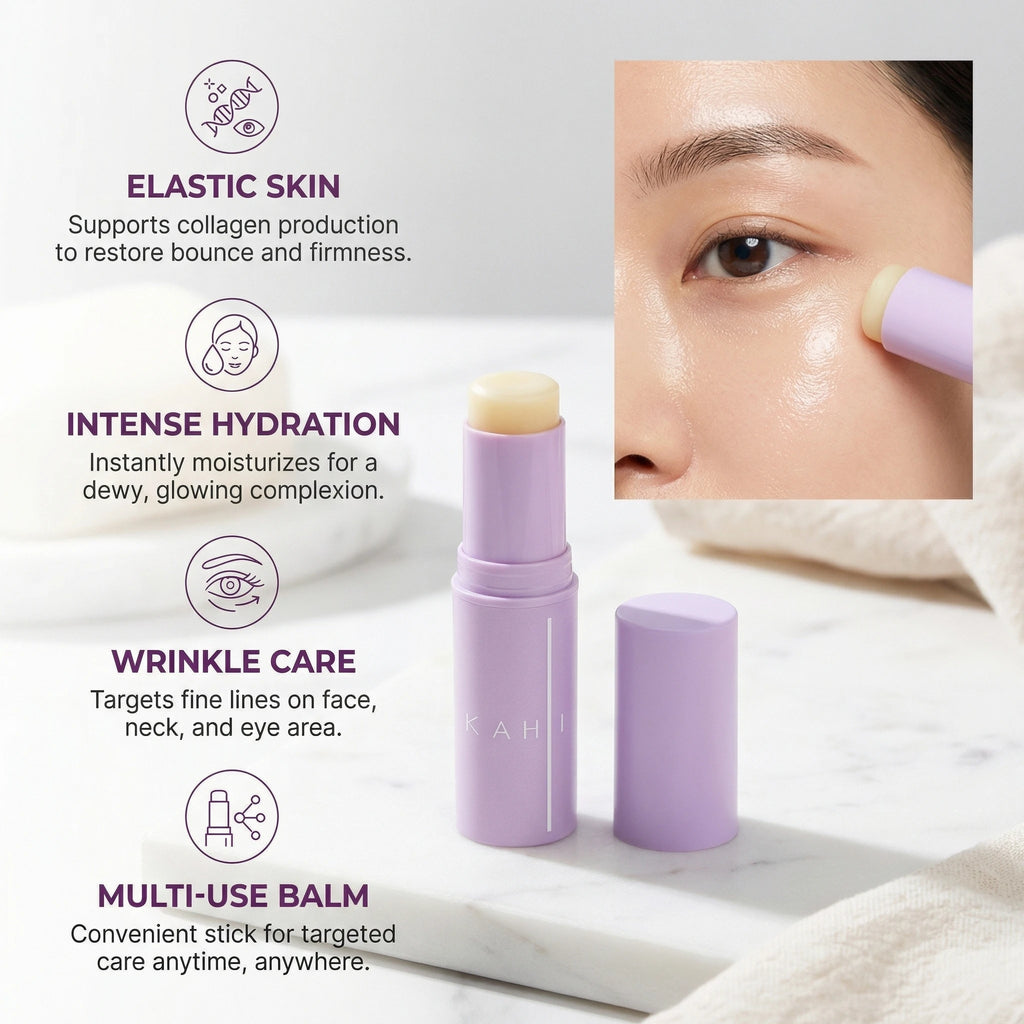 KAHI Eye Balm Stick Acetyl Hexapeptide 8 Dark Circles Wrinkle Reduction Puffiness Care Metal Head Massage Korean Skincare