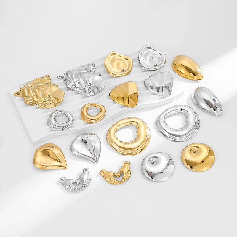 Loe | Stainless Steel Geometric Brooch New Plated 18k Gold Clothing Accessories High Quality Irregular Jewelry