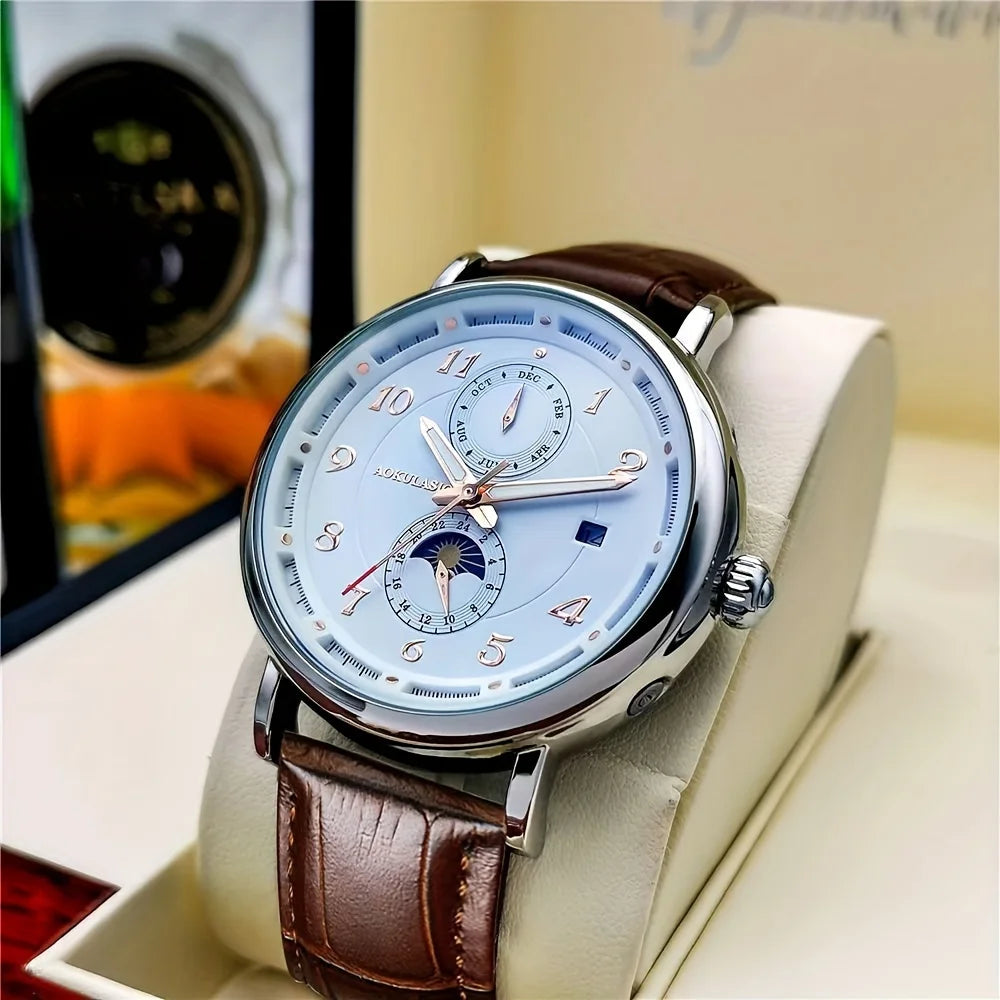 High-End Luxury Men's Mechanical Watch, Fully Automatic Skeleton Design, Fashionable Business Casual Niche Versatile Stylish Trendy Men's Wristwatch, Best-Selling Watch, Top Choice for Men's Gifts, Brand Name Watch, Preferred