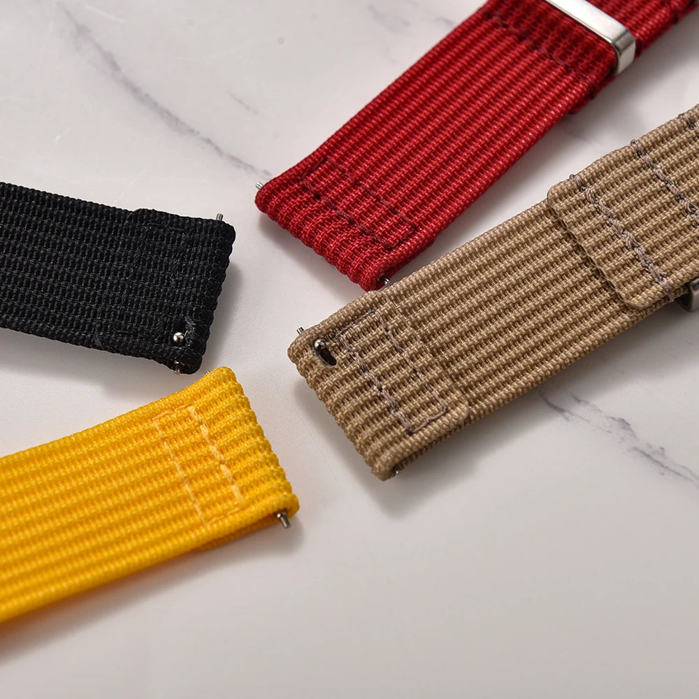 MZDTIMK Sailcloth Nylon Ribbed Strap 18mm 20mm 22mm New Design Quick Release Military Ribbed Nylon Watch Bands