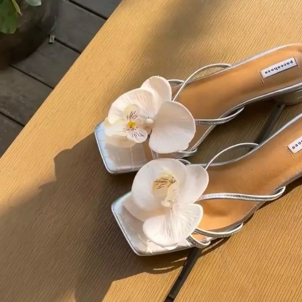 1 Pair Simulation Coloful Thai Fairy Butterfly Flower Shoe Buckles Personalized Design Butterfly Orchid Simulation Buckles Decor