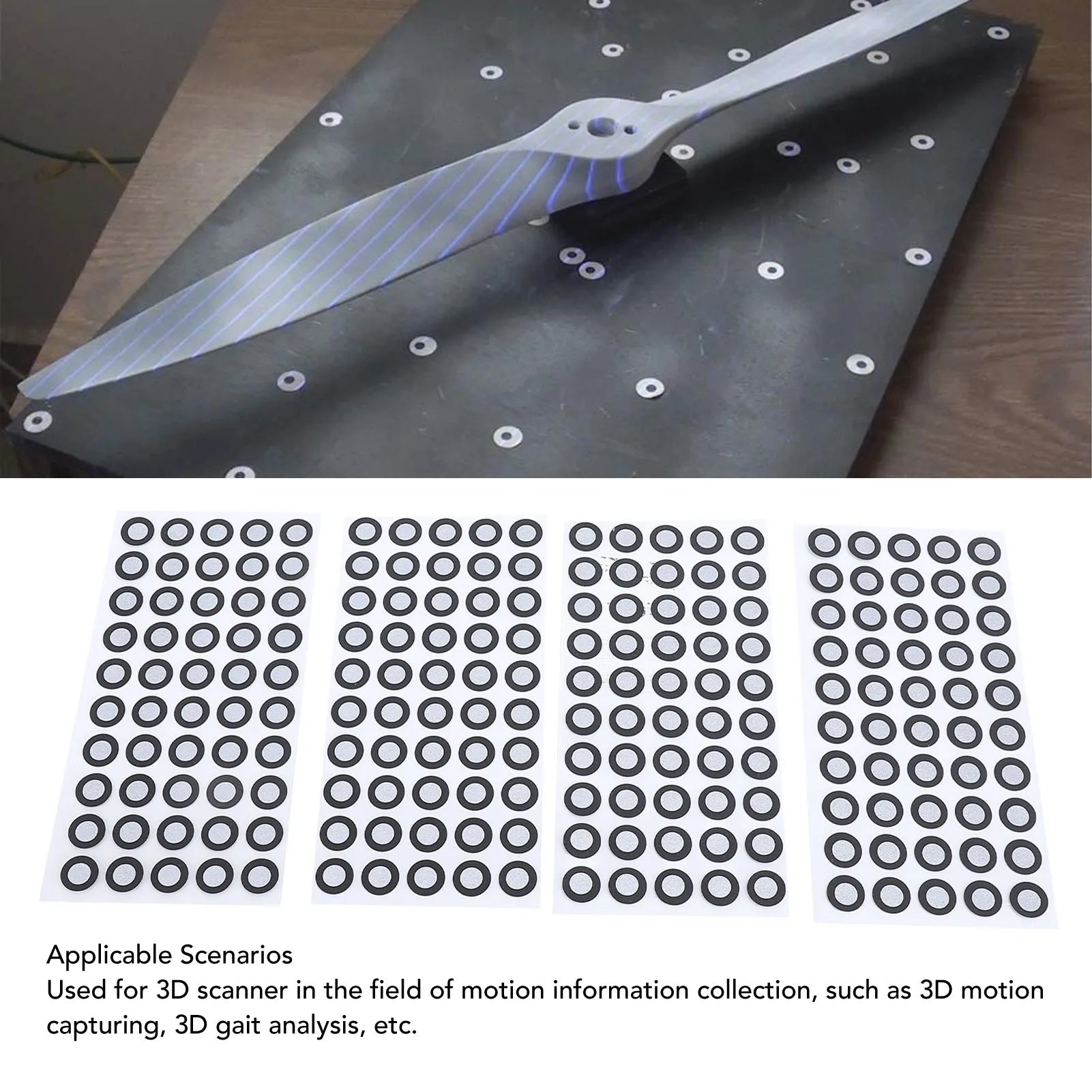 500Pcs 3D Scanning Marker 6mm ID 10mm OD Reference Point Diffuse Reflection Markers 3D Scan Tracking Dots