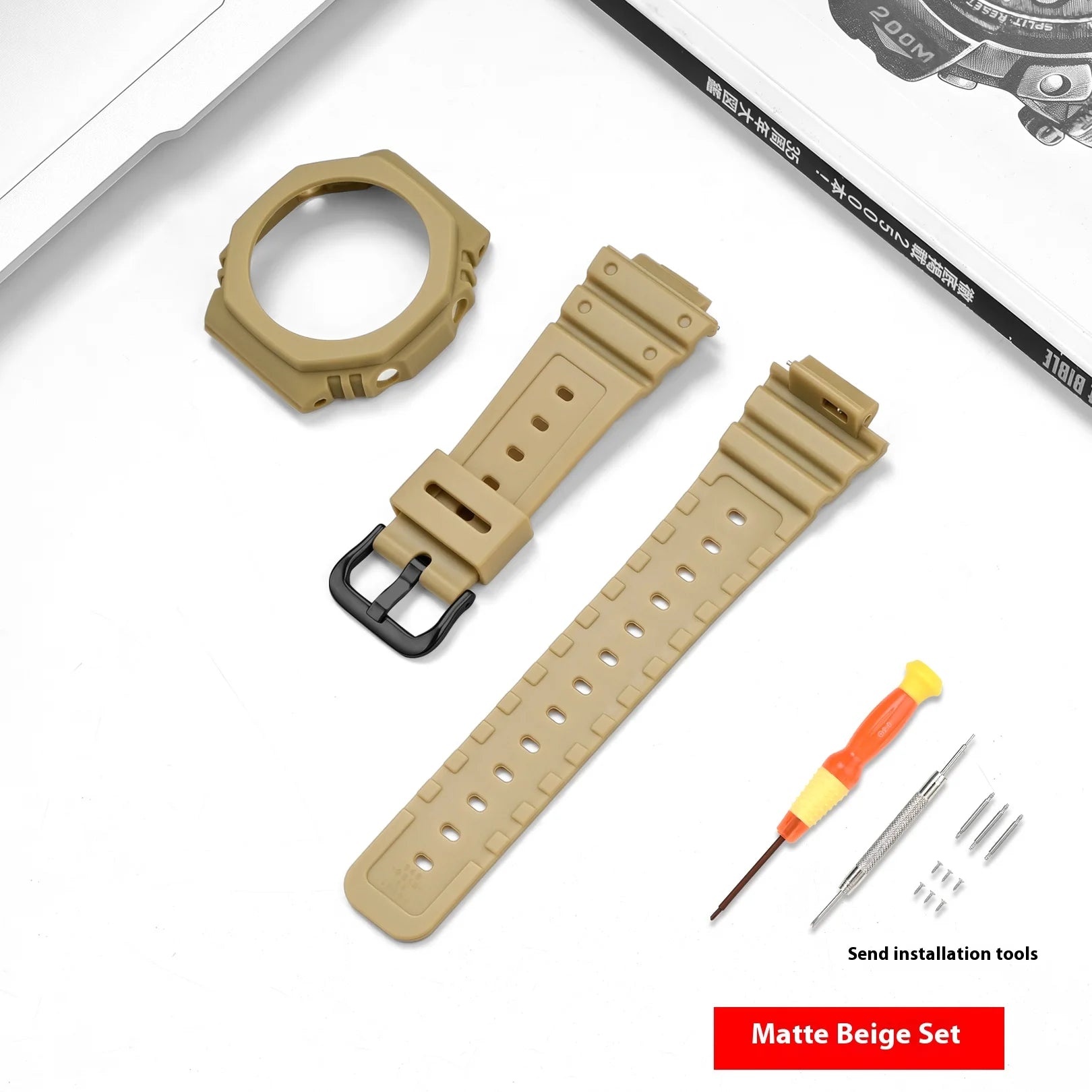 Case + Strap for Casio G-SHOCK GA-2100 GA-2110 Transparent Rubber Resin Watch Band Modified Quick Release Wrist Bracelet Shell