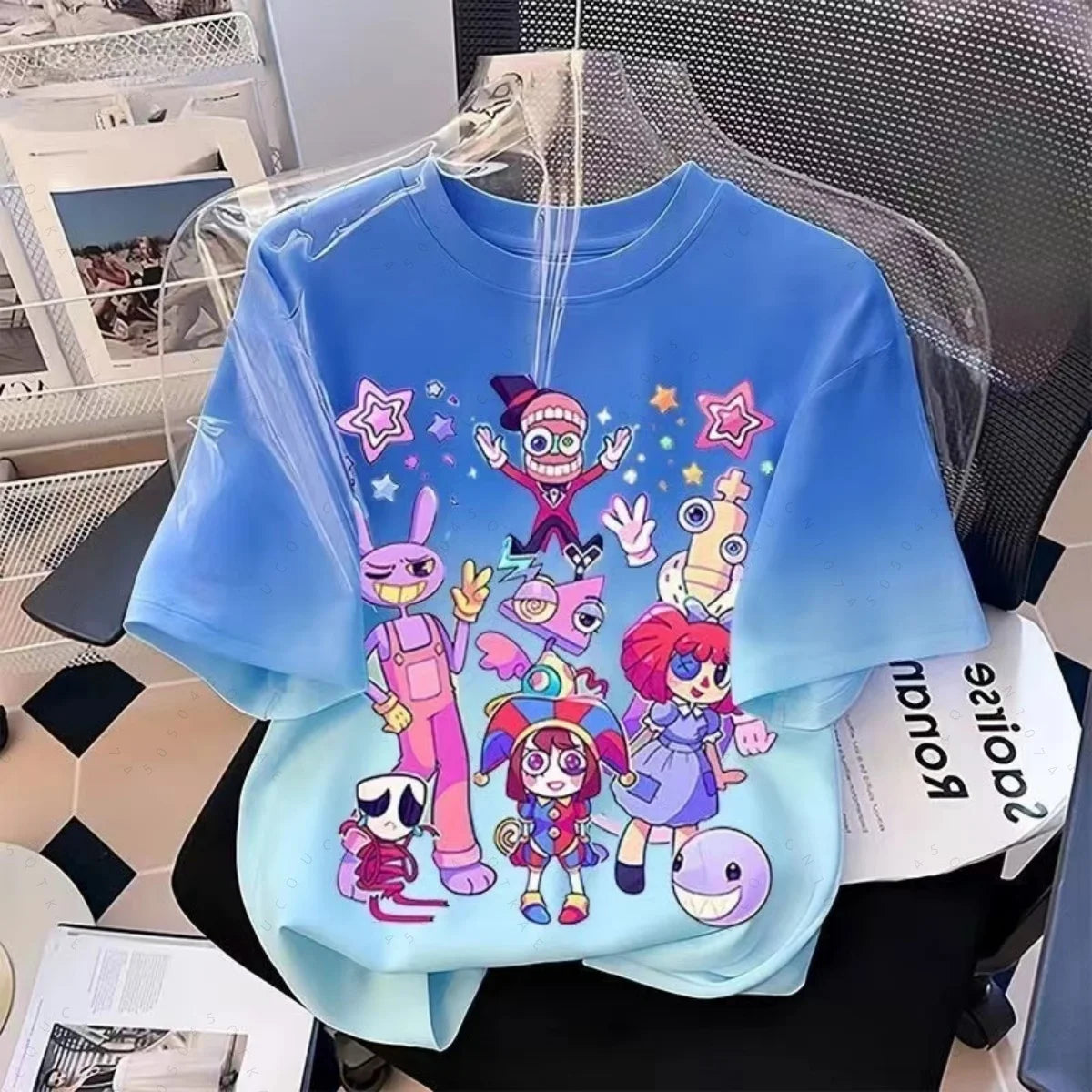 2026 Anime Short-Sleeve T-Shirt Magical Digital Circus T-Shirt Summer Fashion Unisex Crew Neck Top Lightweight and Breathable