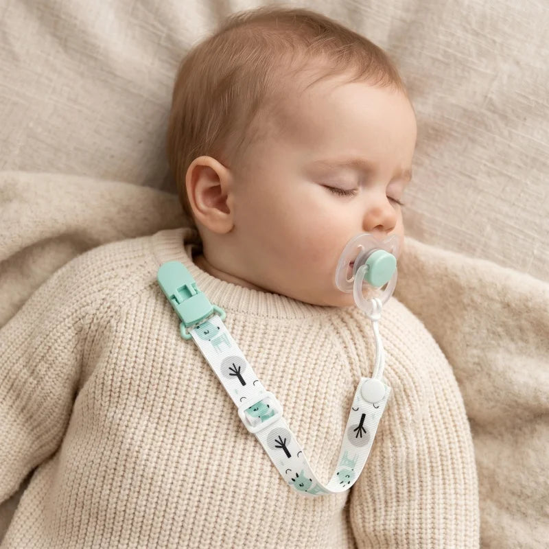 Fixed Button Baby Pacifier Clips Chains Ribbon Dummy Soother Holder Chains Anti-drop Buckle Strap for Pacifier Baby Feeding Gift