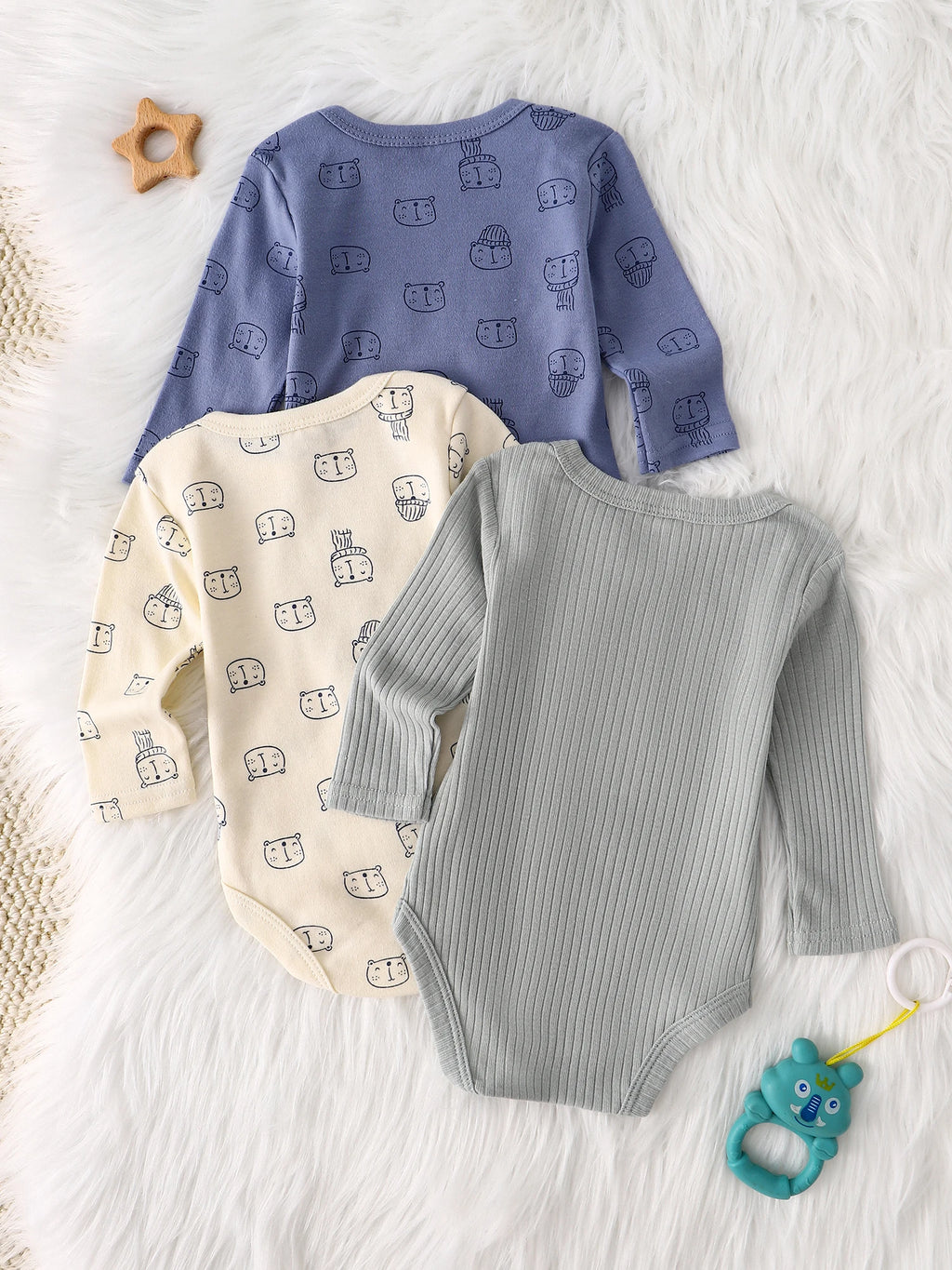 Baby boy onesie 3PCS New style baby boy clothes Spring/Autumn long-sleeved onesie Cotton fabric Suitable for 0-9months