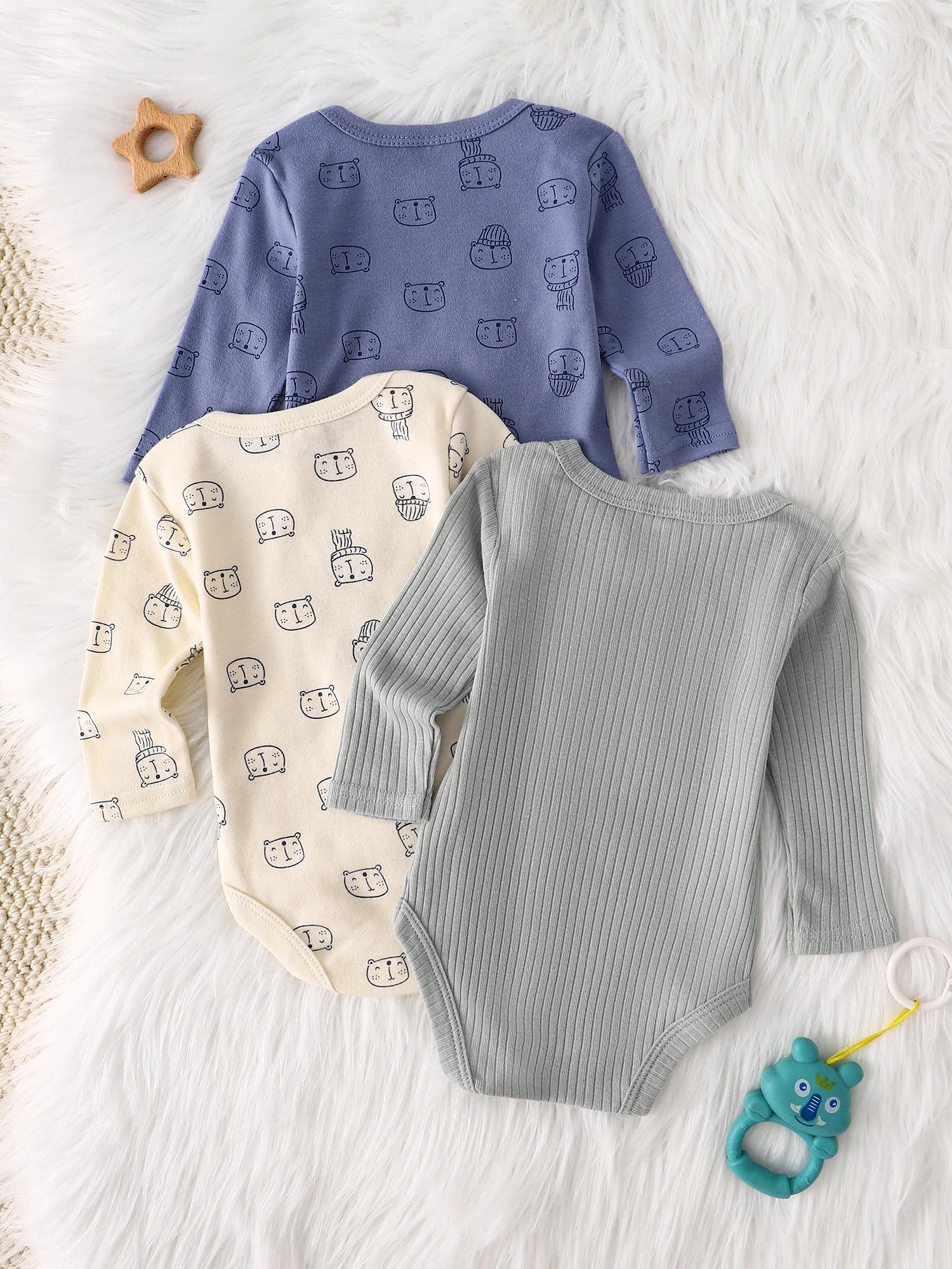 Baby boy onesie 3PCS New style baby boy clothes Spring/Autumn long-sleeved onesie Cotton fabric Suitable for 0-9months