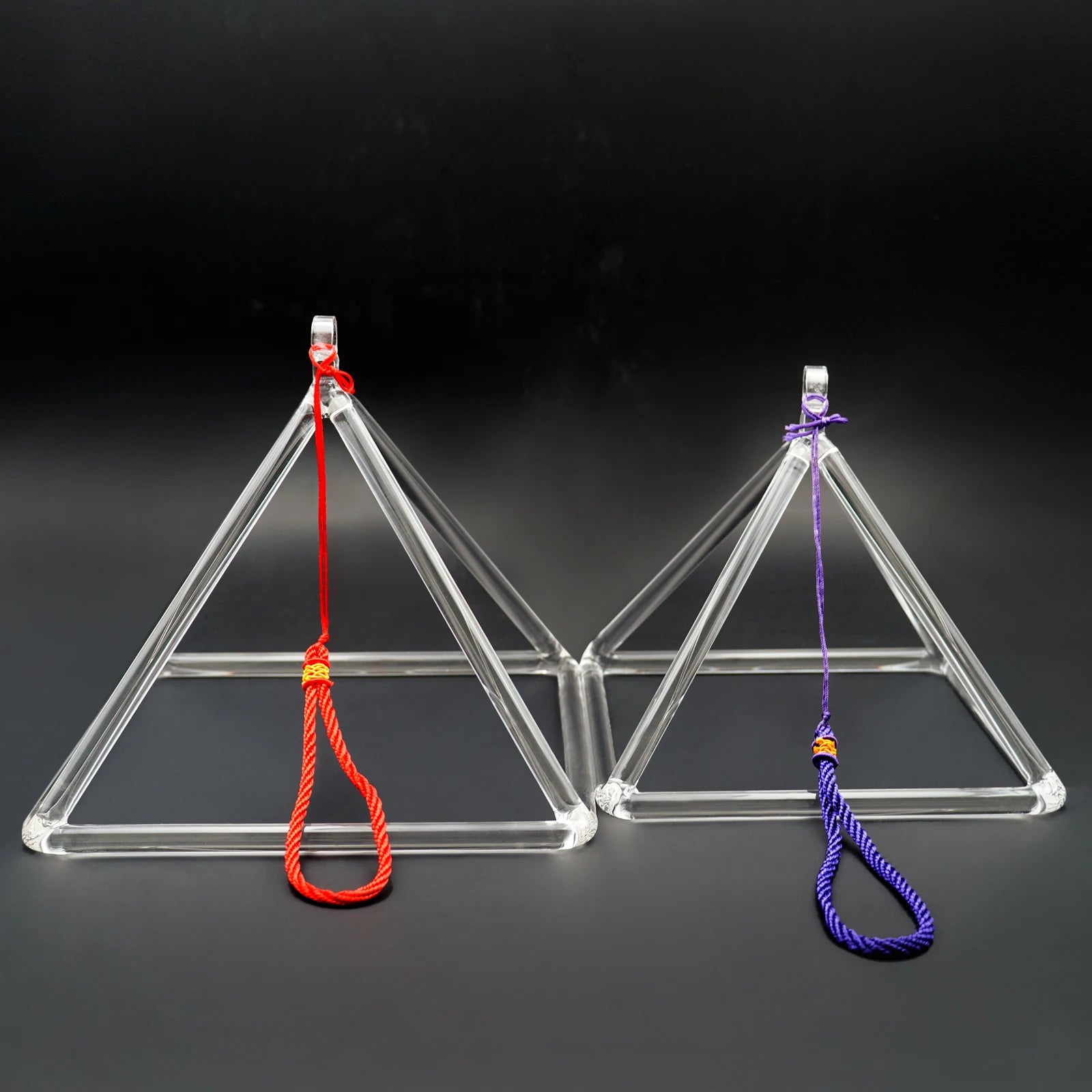 Hye-eun 3-10inch Clear Crystal Singing Pyramid Sound Energy Healing Instruments Quartz Triangular Tower Yoga Meditation